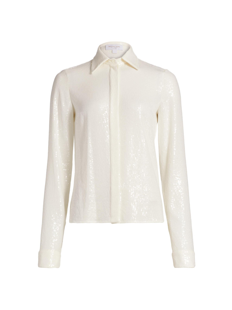 Women's Hansen Sequined Shirt - Ivory 1