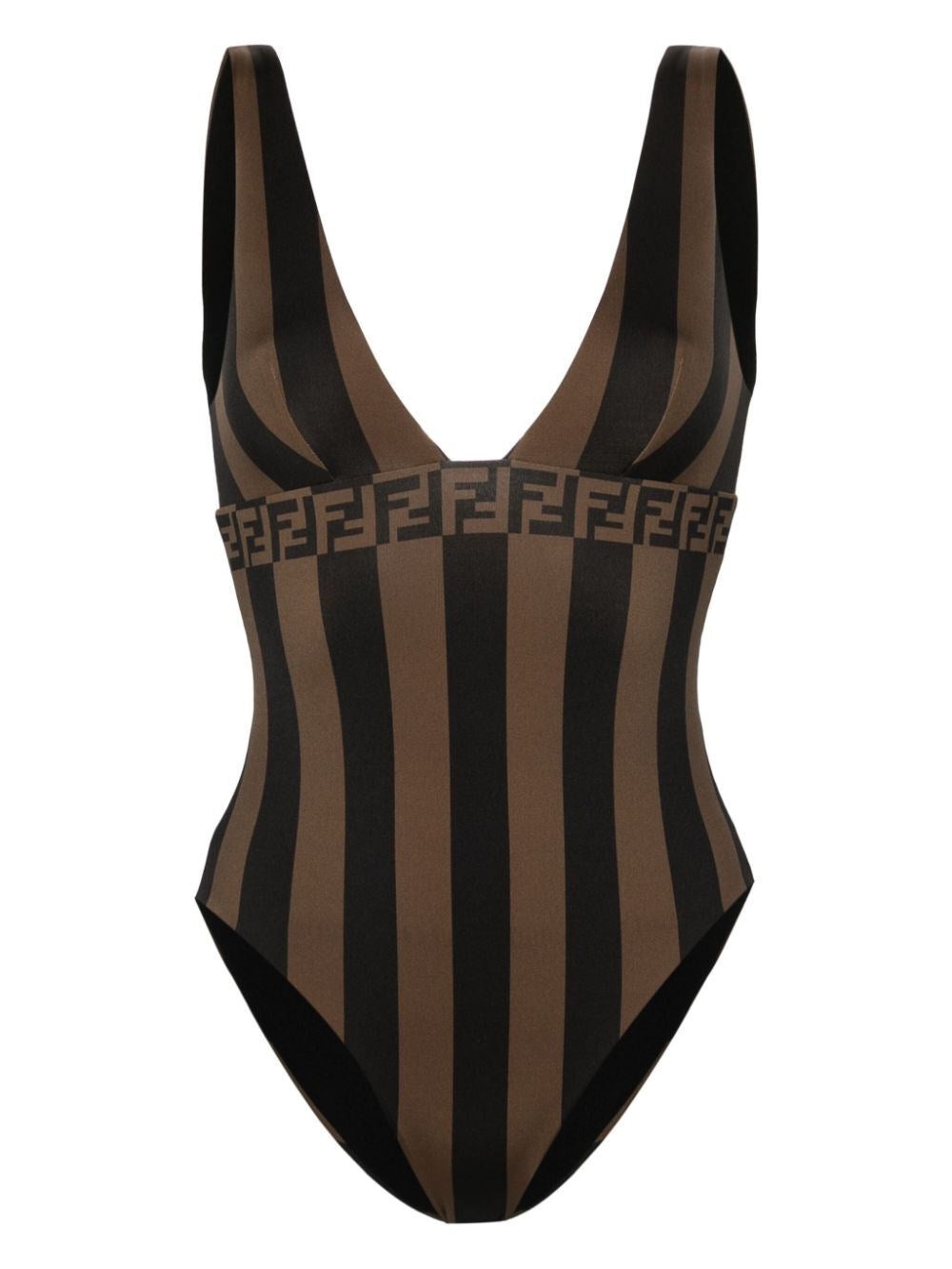 Fendi Women Pequin Lycra Swimsuit - 1