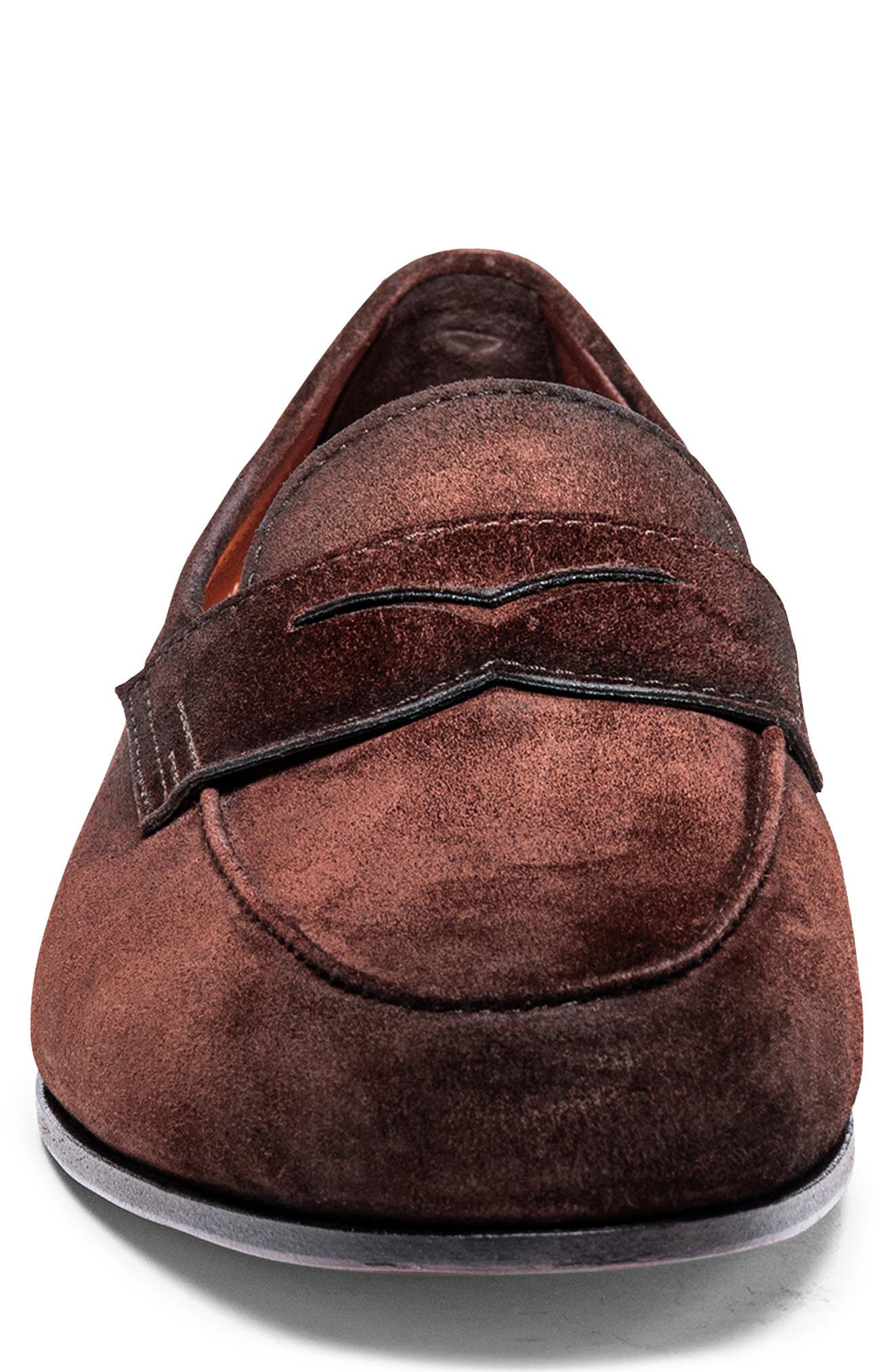 Santoni Carlos Penny Loafer in Brown Suede at Nordstrom - 4