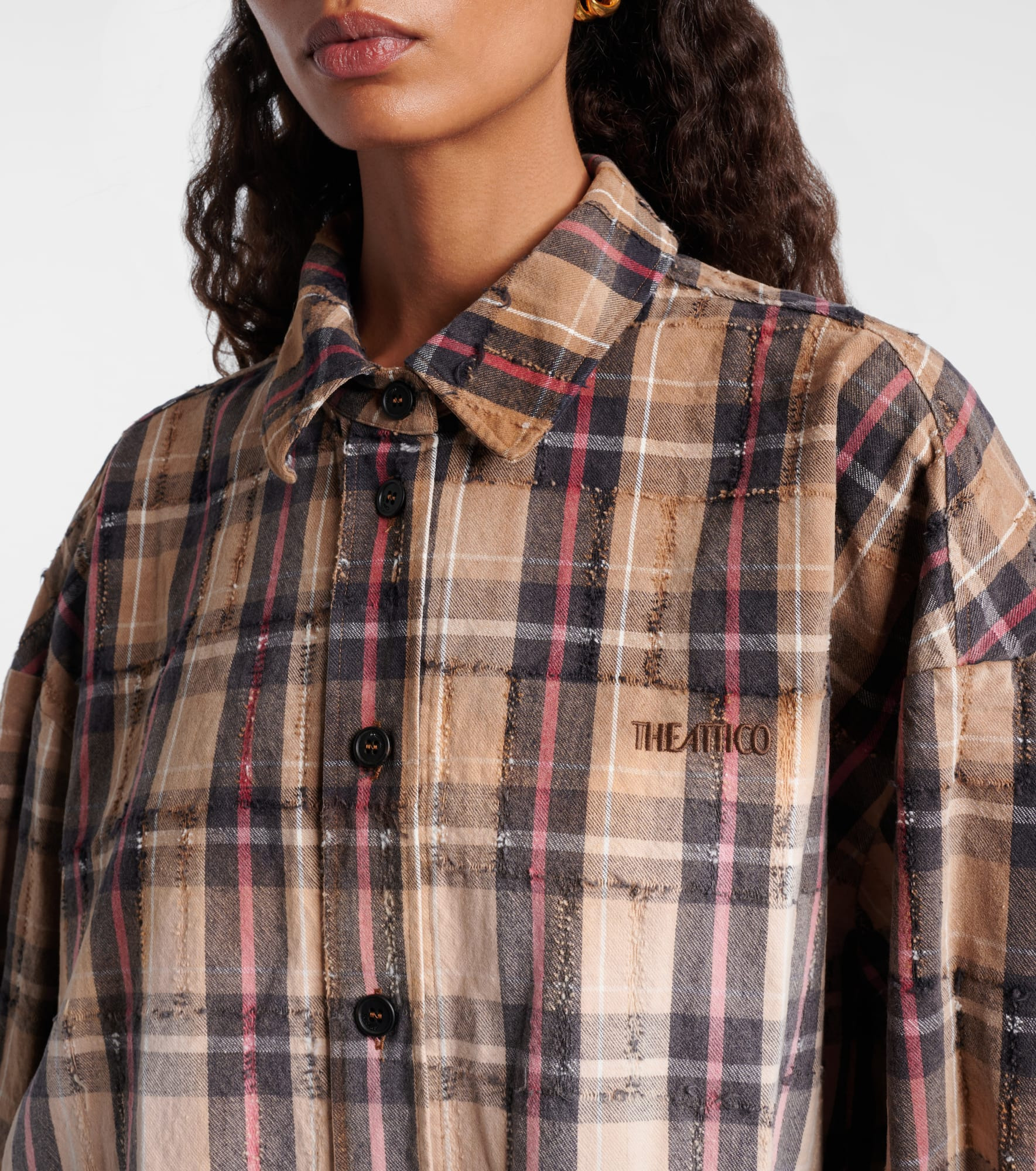 Diana checked cotton flannel shirt - 4