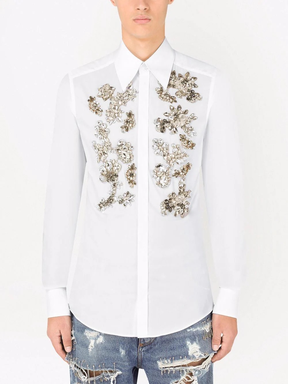 crystal-embellished long-sleeve shirt - 3