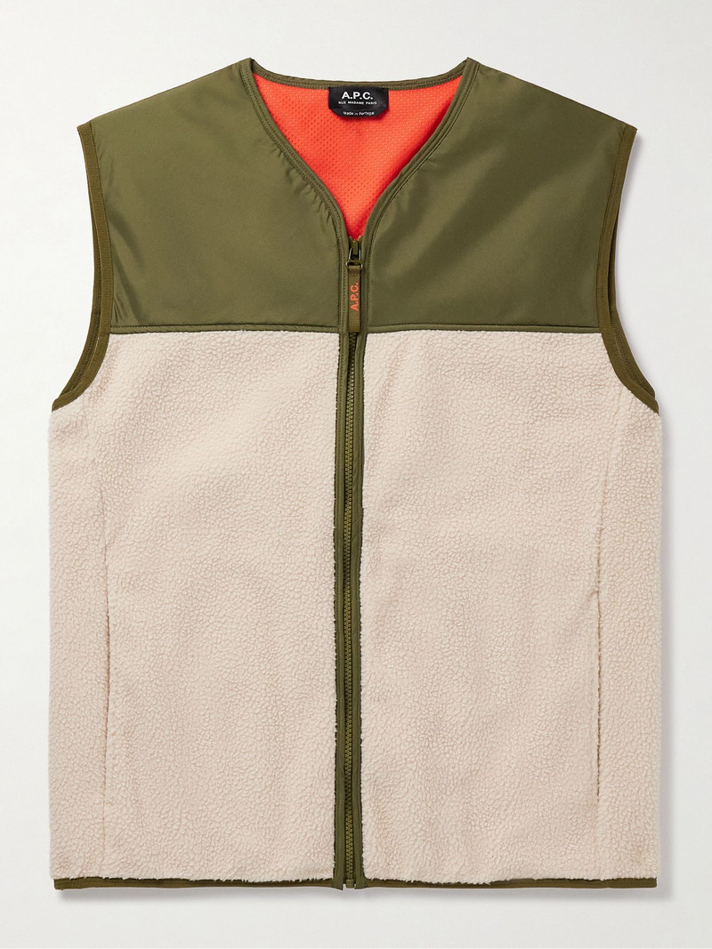 Marty Fleece and Shell Gilet Off-white 1