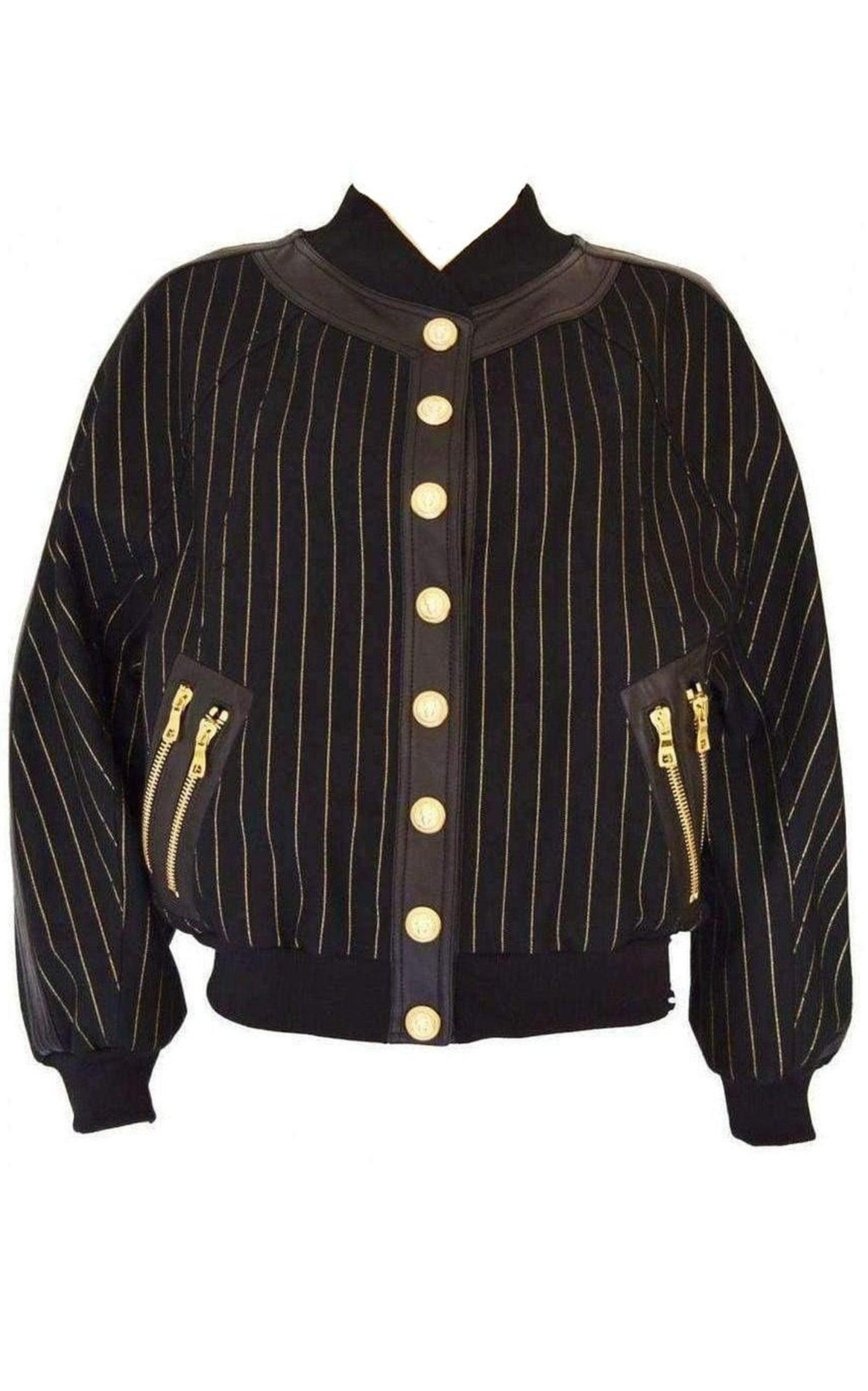 Striped Cotton Teddy Jacket - 1