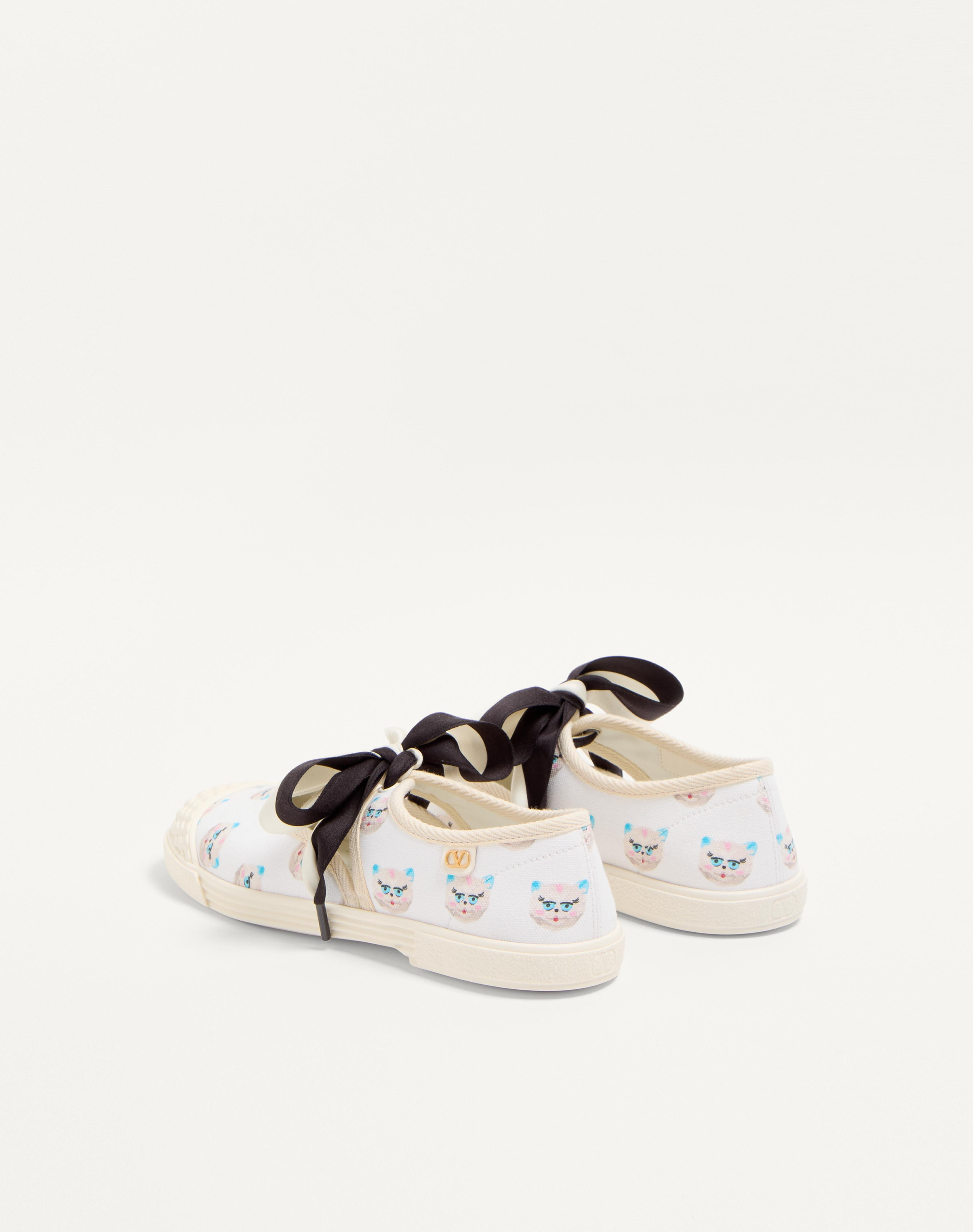 BAY BY BAY BALLERINA FABRIC SNEAKER WITH LE CHAT DE LA MAISON PRINT - 5
