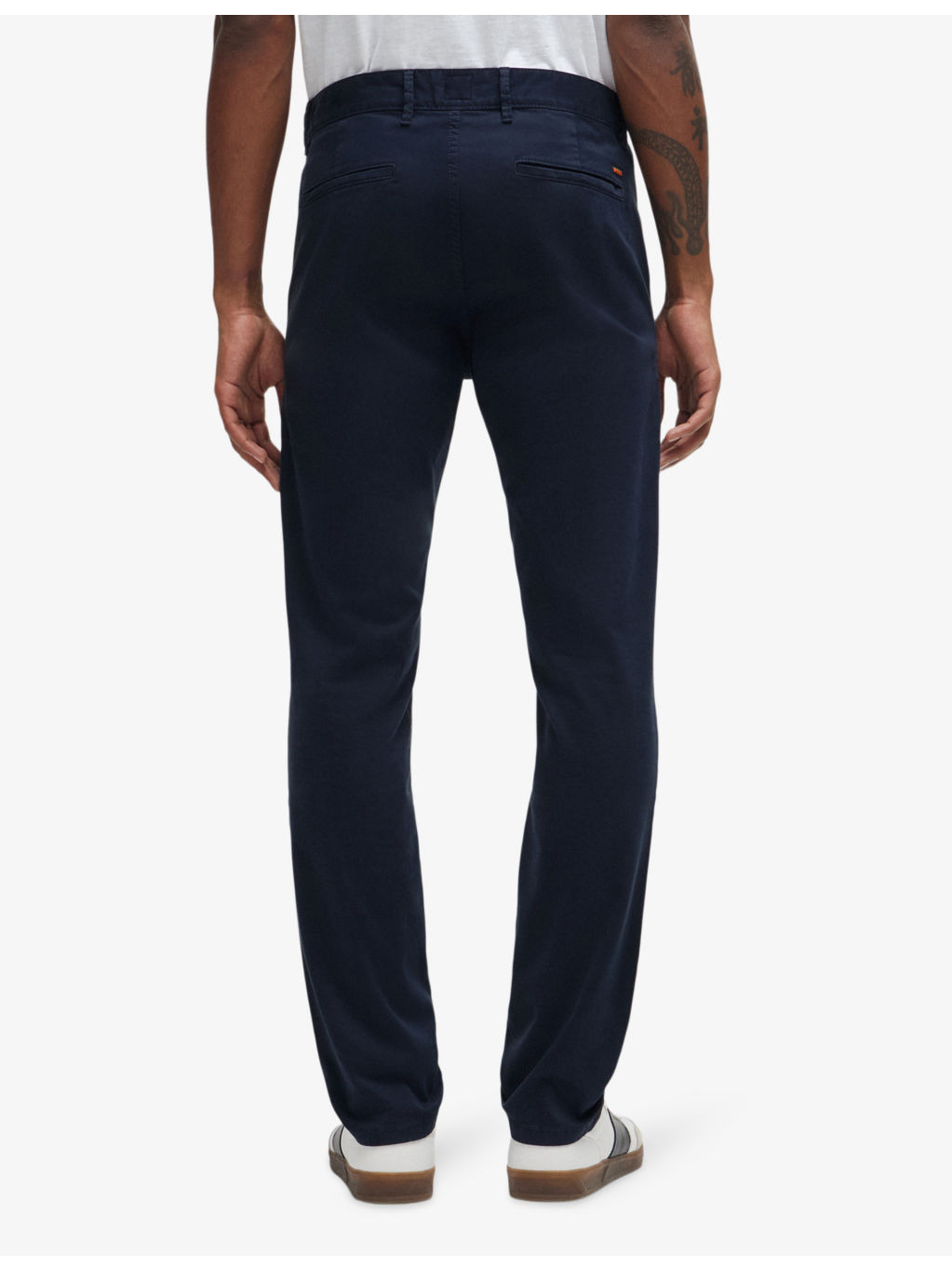 Casual slim-fit straight-leg stretch-cotton trousers - 4