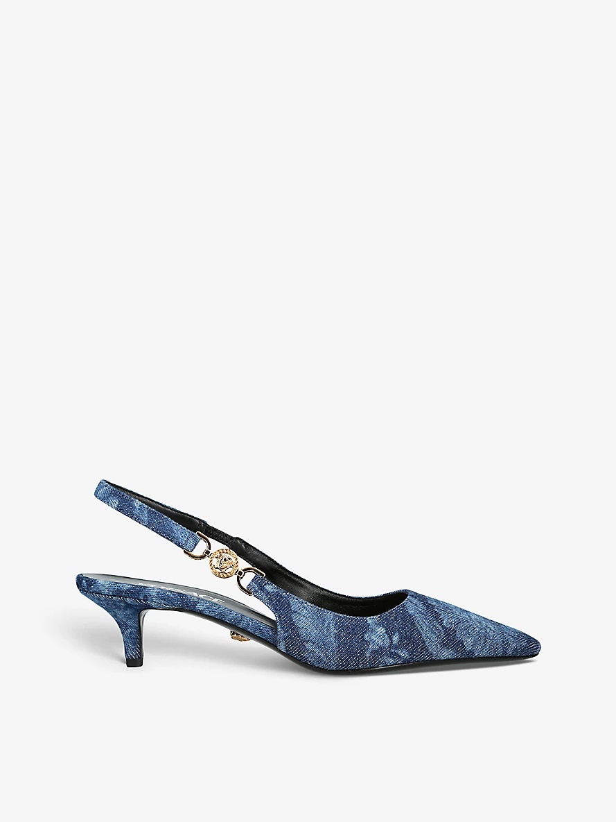 Medusa 40 denim slingback courts - 1