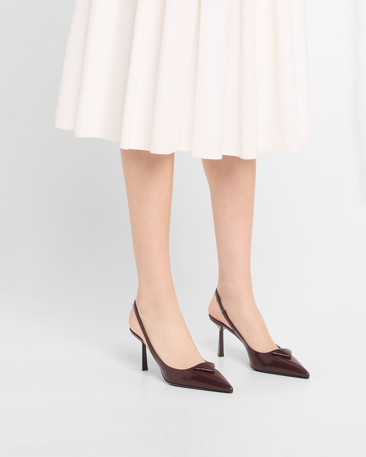 Patent Padded Triangle Slingback Pumps - 2