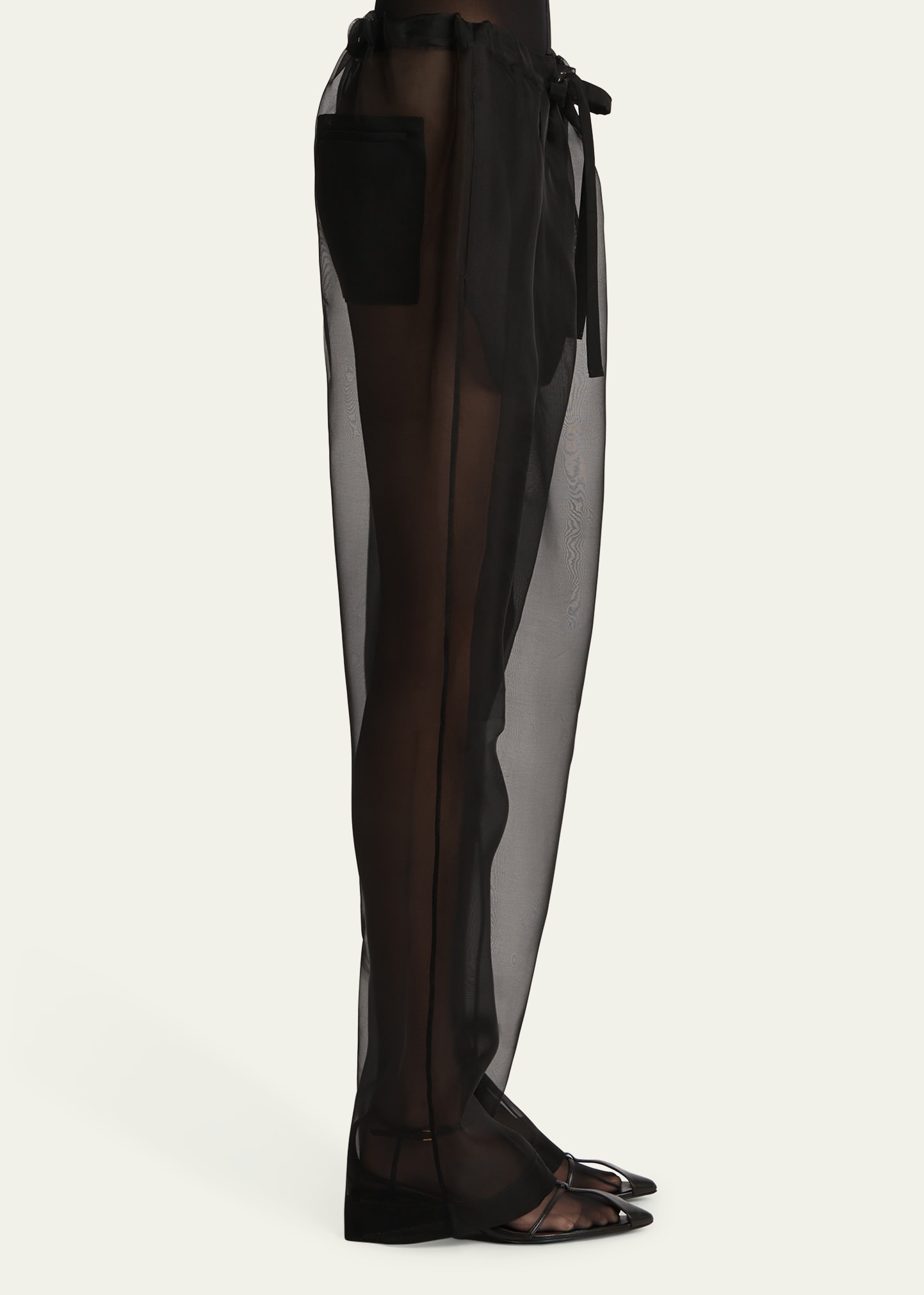 Trenton Drawstring Sheer Pants - 3