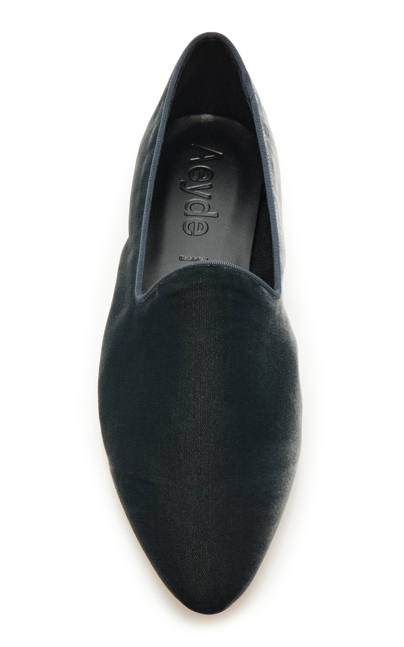 Aeyde Vanna Velvet Loafers grey outlook