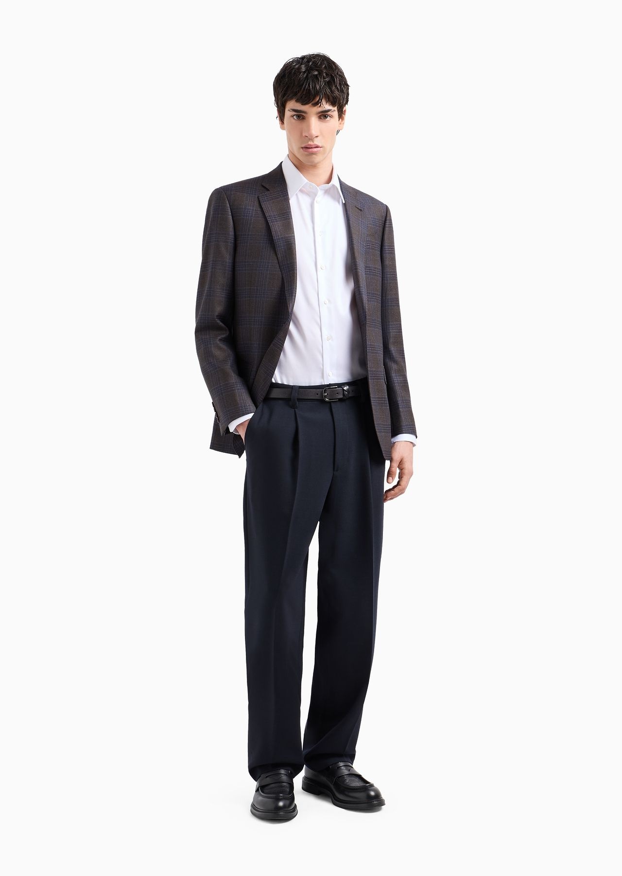 Modern-fit, stretch-cotton, non-iron shirt with a stiff collar - 4
