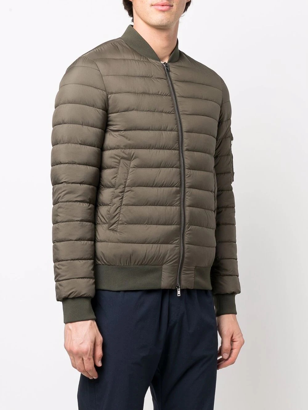 multi-pocket zip-up quilted jacket - 3