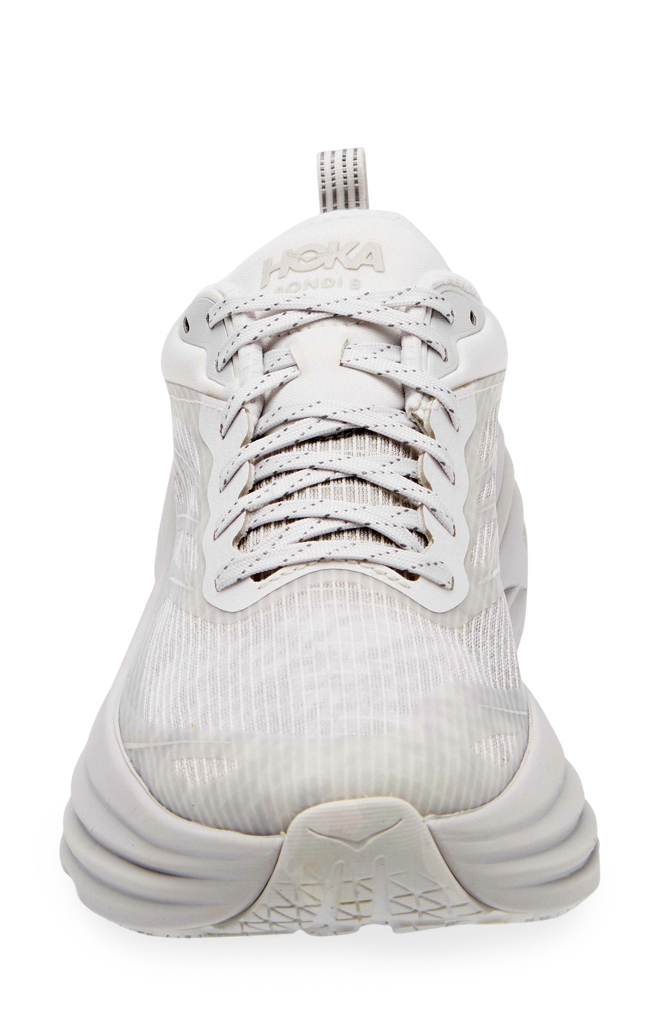 HOKA Bondi 8 Caged Sneaker in White /Cosmic Grey at Nordstrom - 4