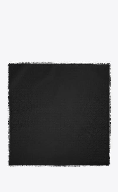 SAINT LAURENT monogram large square scarf in silk and wool jacquard outlook