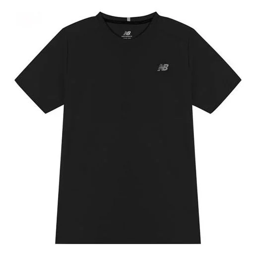 New Balance Men's New Balance Logo Alphabet Printing Sports Round Neck Black MT11205-BK - 1