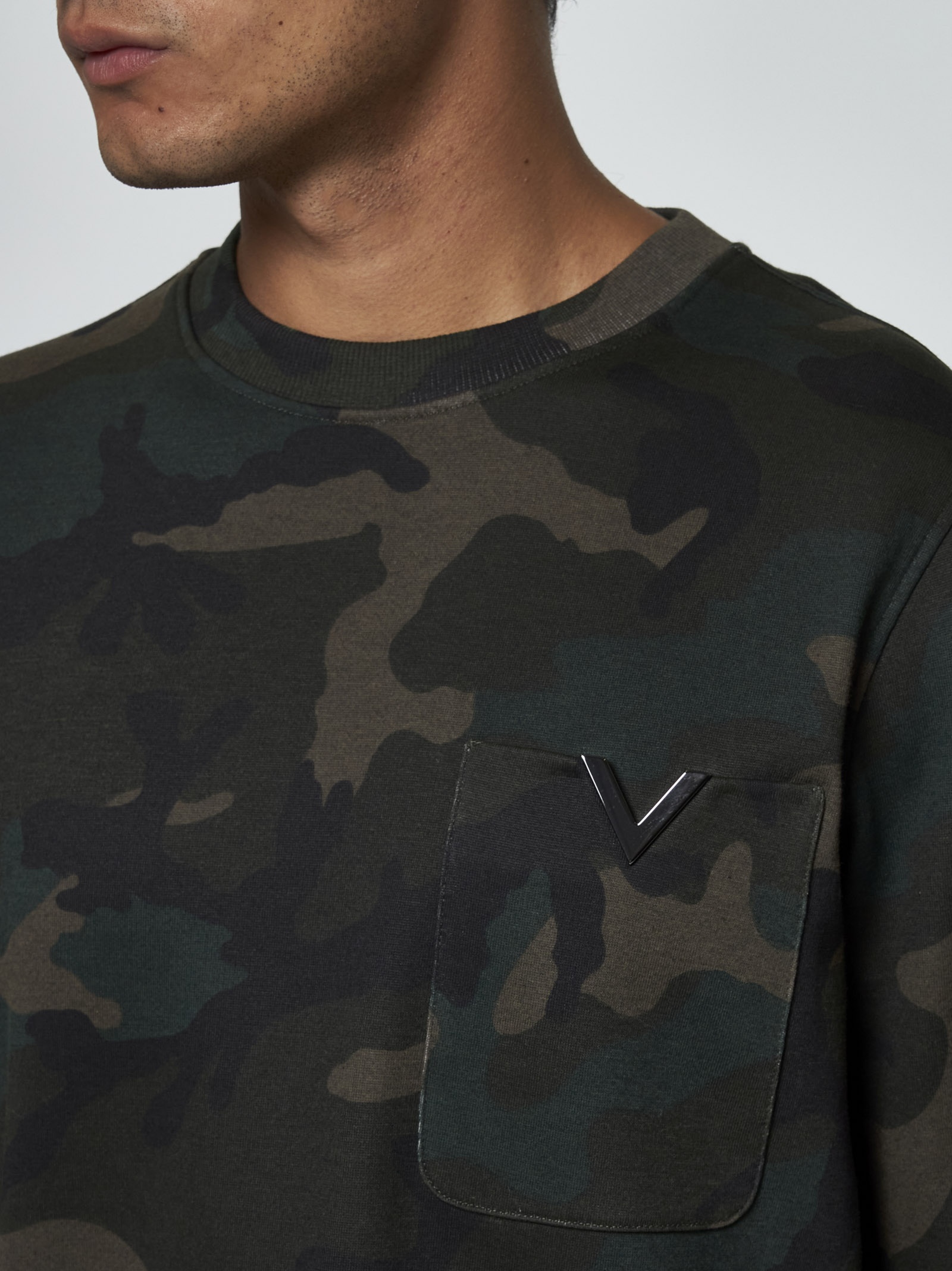 Valentino camouflage cotton-blend sweatshirt - 5