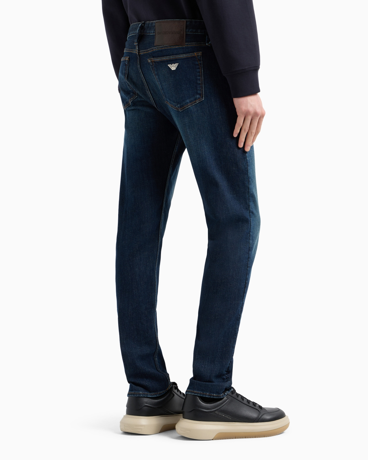 J75 Slim-fit, stone-washed stretch denim jeans with dirty-effect treatment - 3