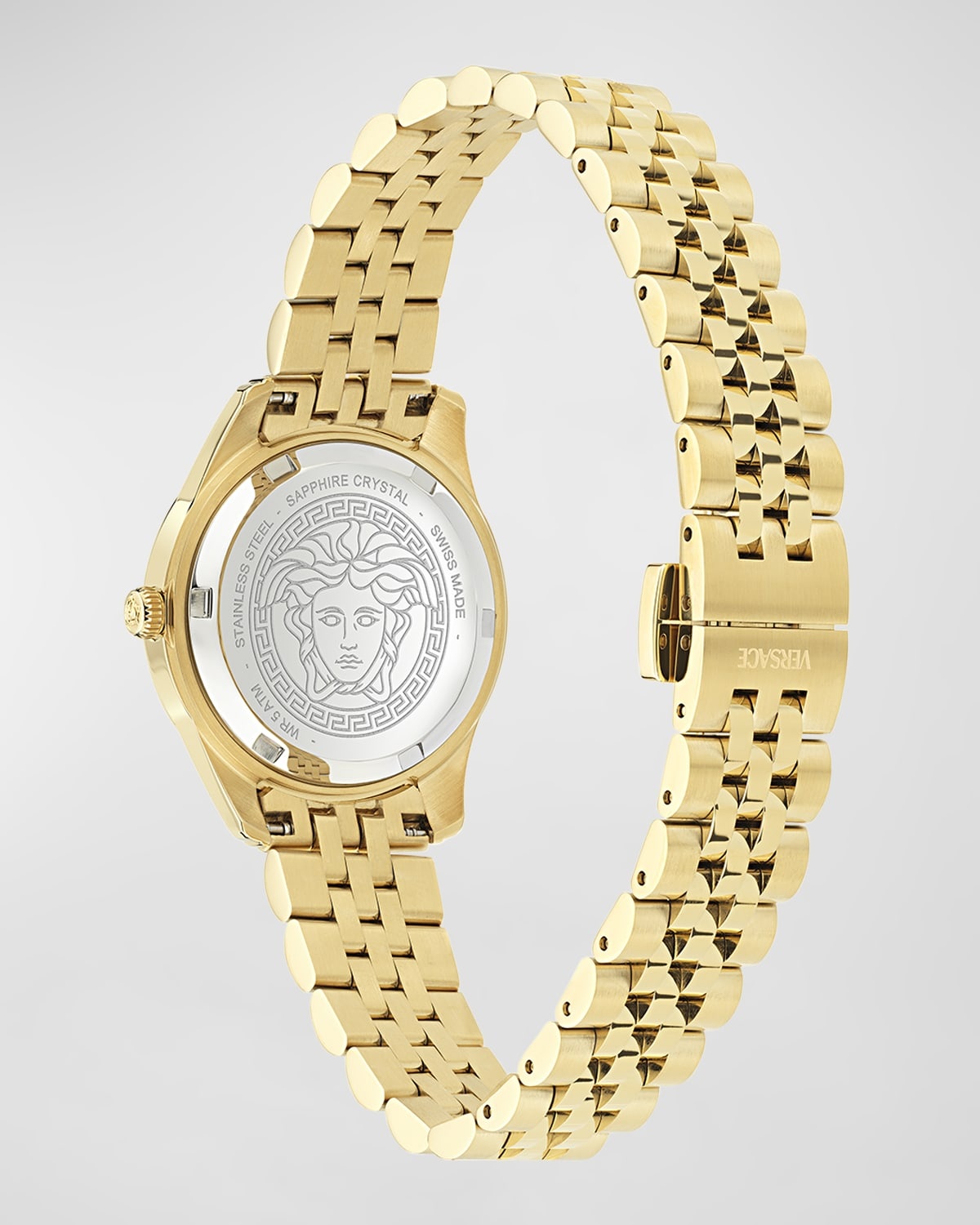 30mm Greca Time Watch with Bracelet Strap, Gold/Black - 4