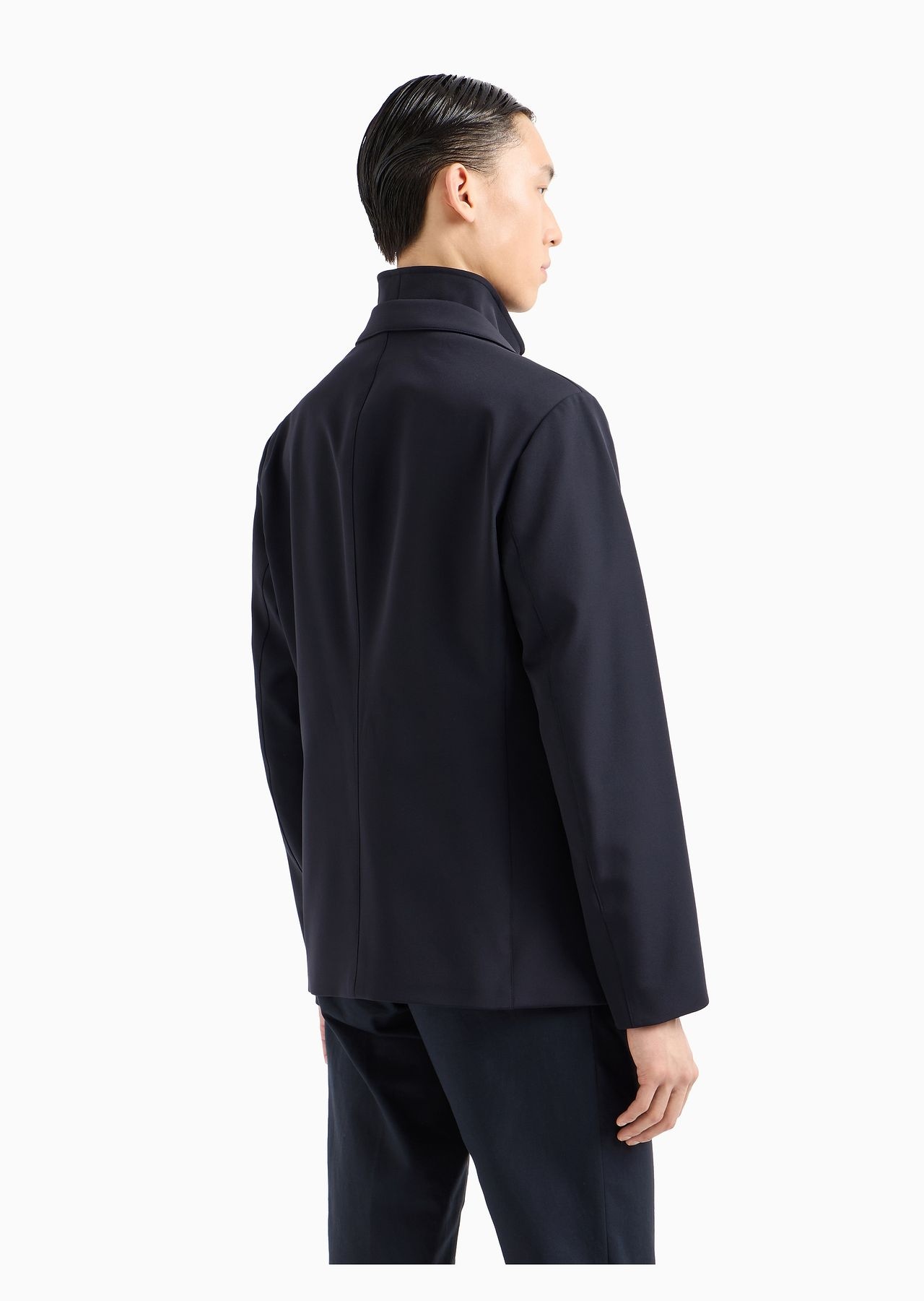 Single-breasted jacket with full-zip detachable inner panel in smooth lightweight nylon - 3