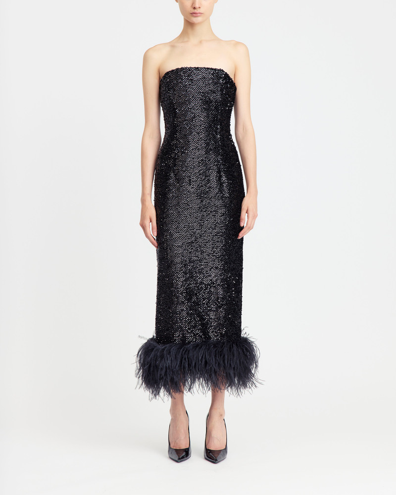 16ARLINGTON MINELLI MIDI DRESS IN TEXTURED SEQUIN outlook