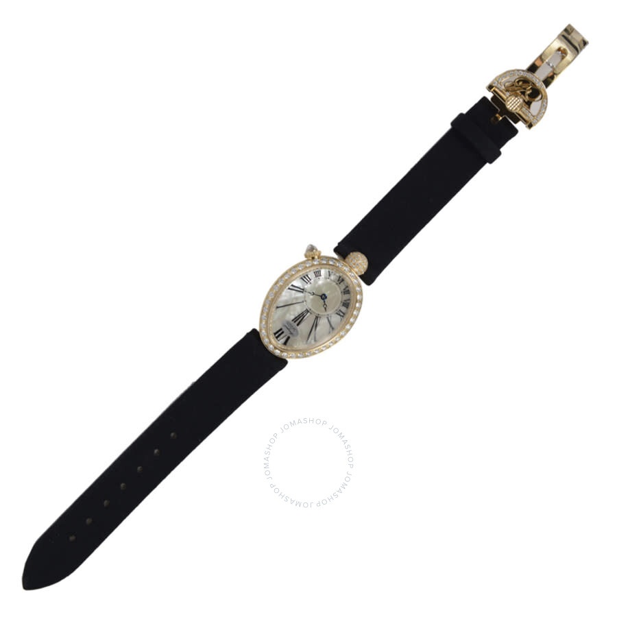 Breguet Reine de Naples Mother of Pearl Dial 18kt Yellow Gold Black Satin Diamond Ladies Watch 8928B - 3