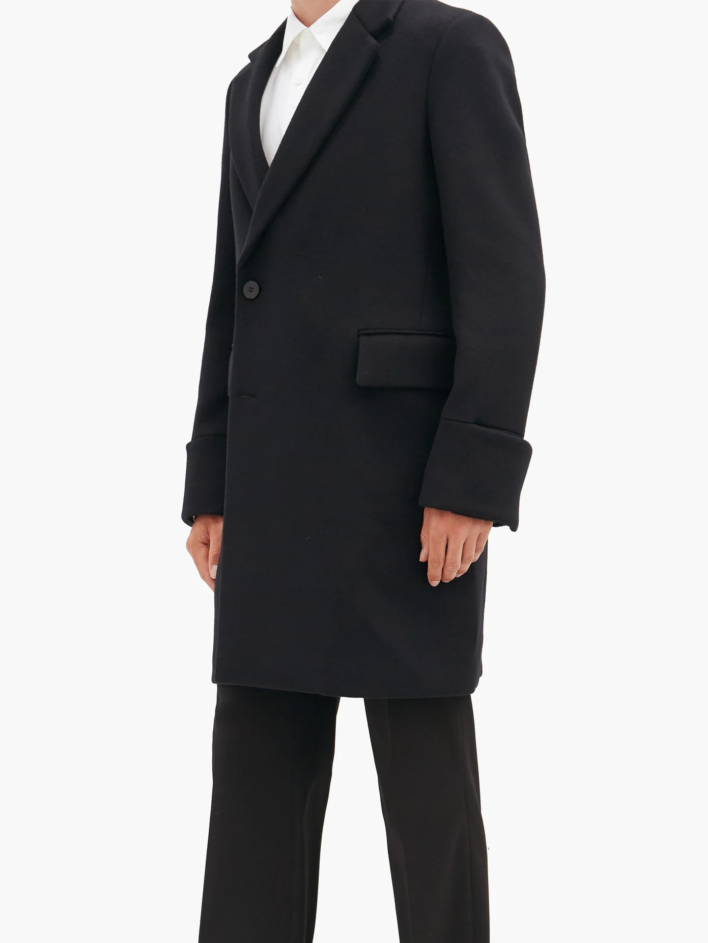 Double-breasted wool-blend coat - 6