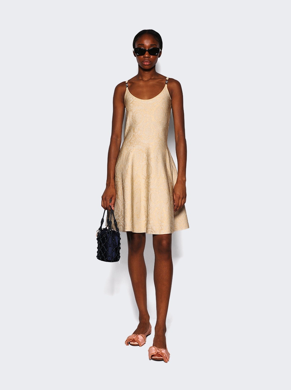 Knit Flared Mini Dress Light Sand - 2