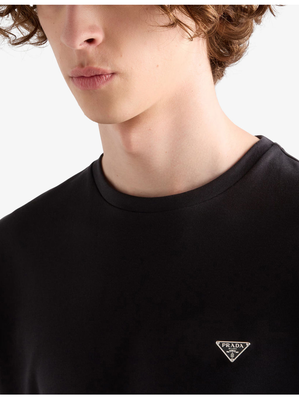 Triangle Logo-Plaque Cotton-Jersey T-Shirt - 5