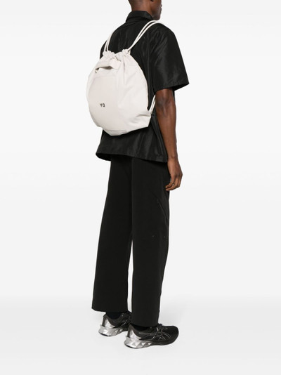 Y-3 logo-print drawstring backpack outlook