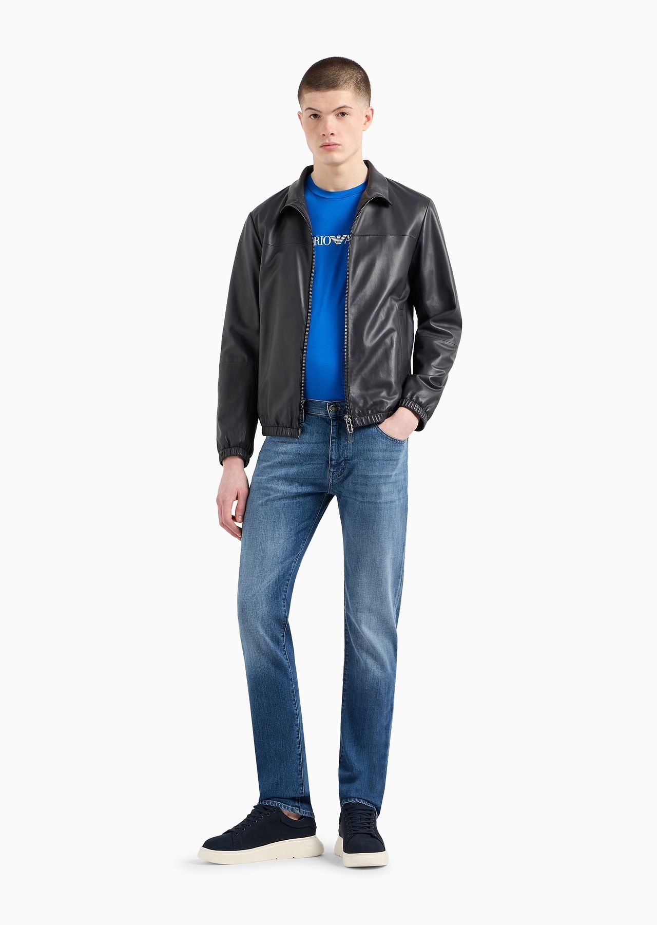 Semi-aniline nappa lambskin blouson with full-length zip - 4