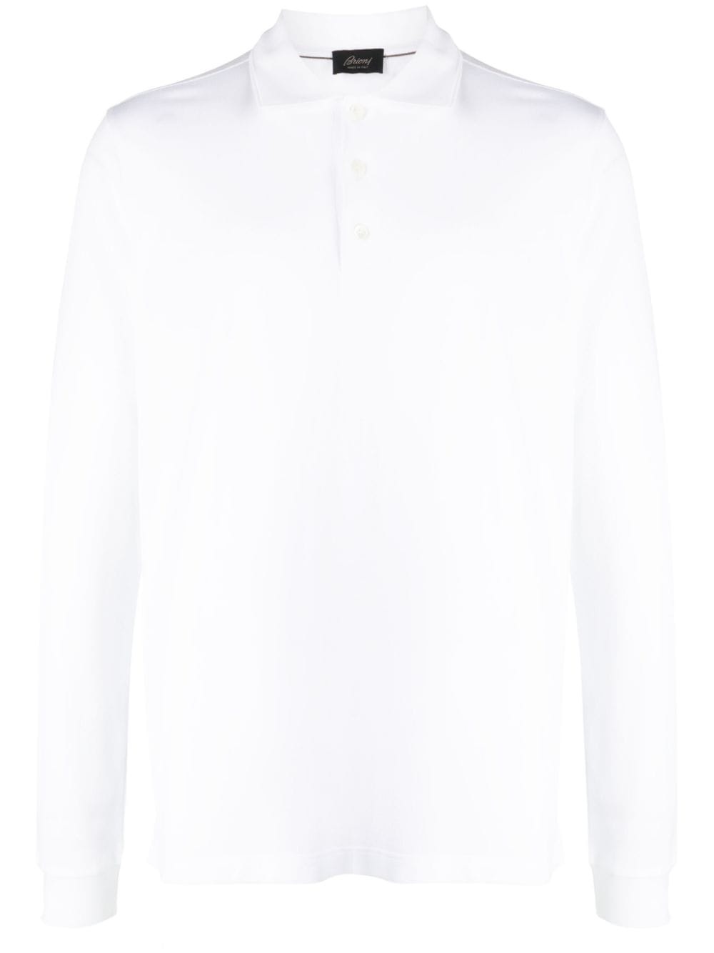long-sleeved cotton polo shirt - 1