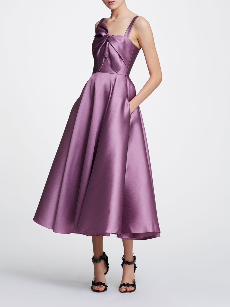 SLEEVELESS MIKADO TEA-LENGTH MIDI GOWN 1