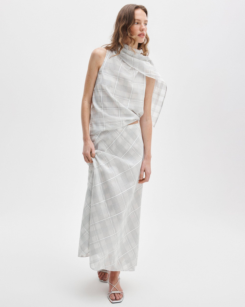 rag & bone Adela Cotton-Silk Plaid Top outlook