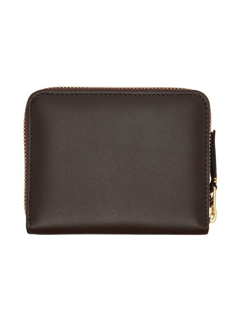 Comme Des Garçons Brown Leather Multicard Zip Card Holder outlook