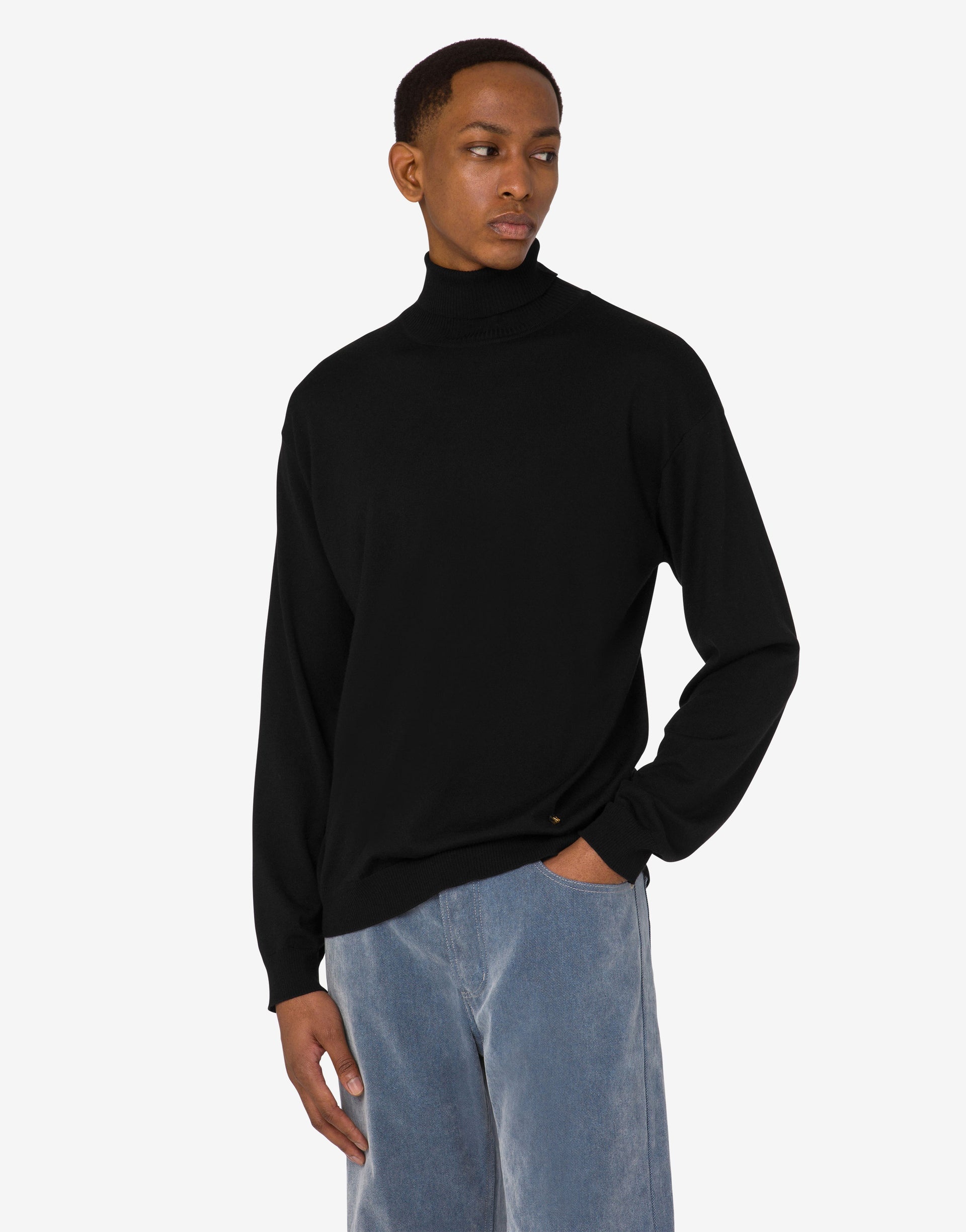 WOOL BLEND TURTLENECK SWEATER GOLDEN M - 2