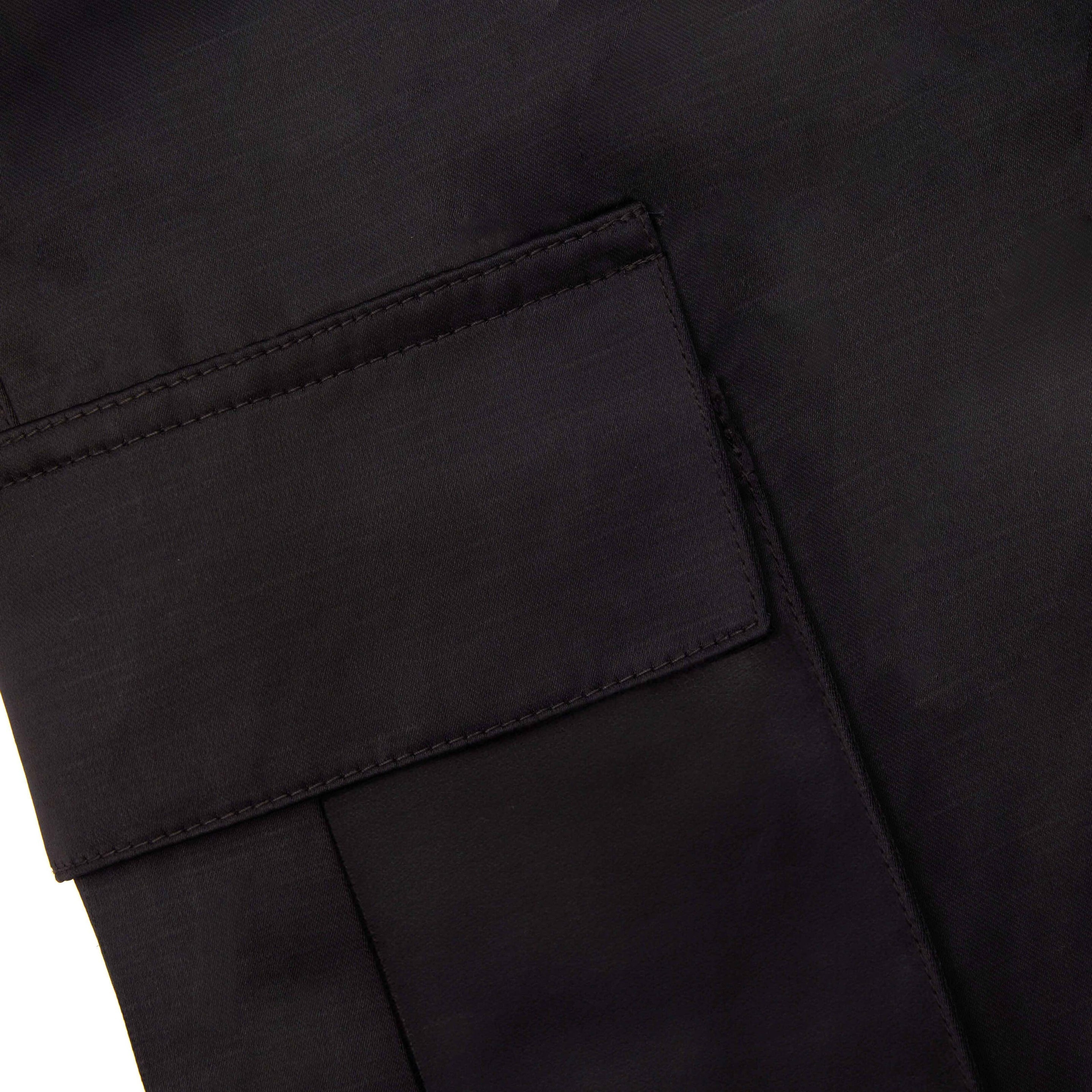 Black Satin Cargo Trouser - 5