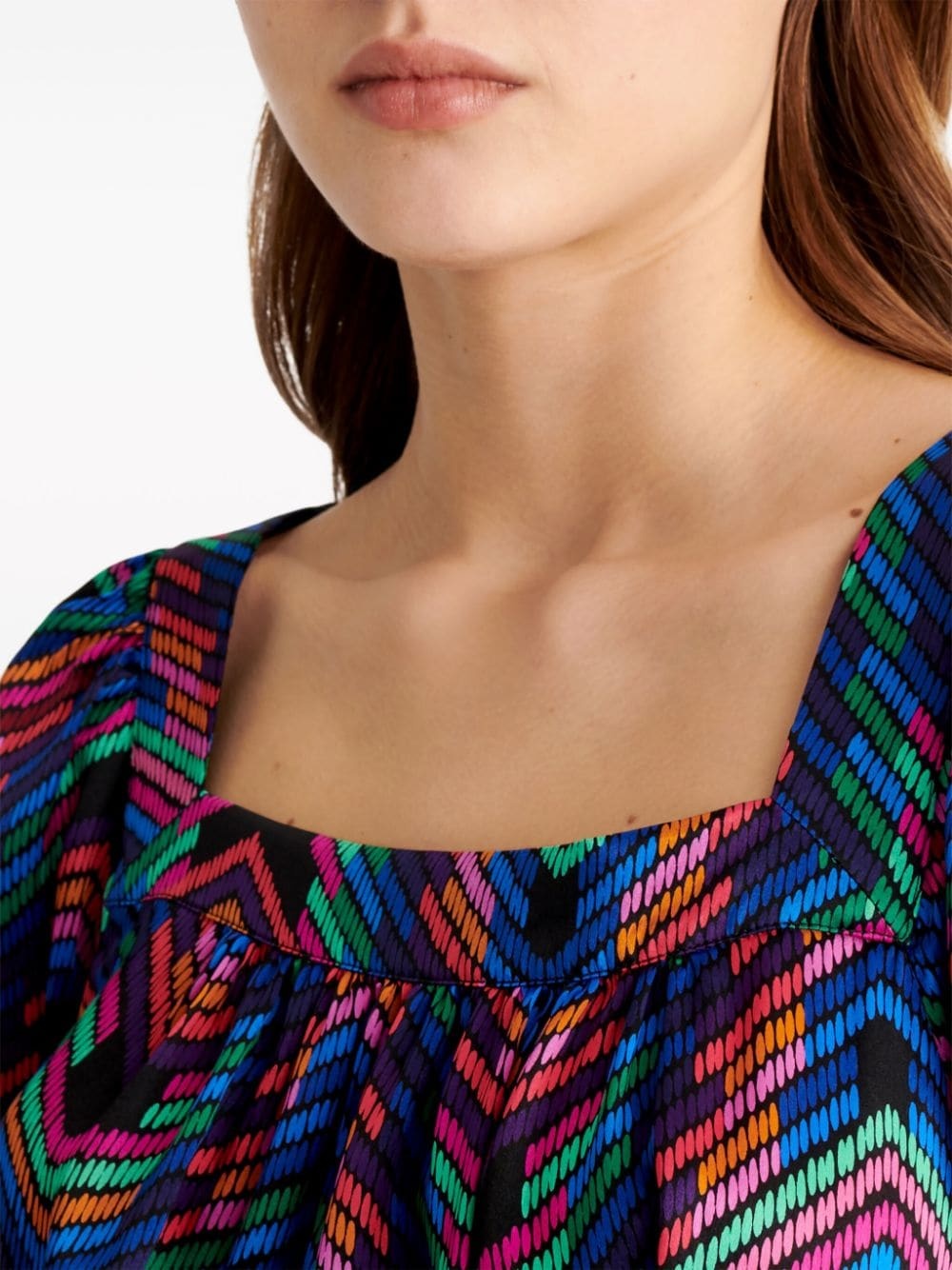Nightclub geometric-print silk minidress - 6