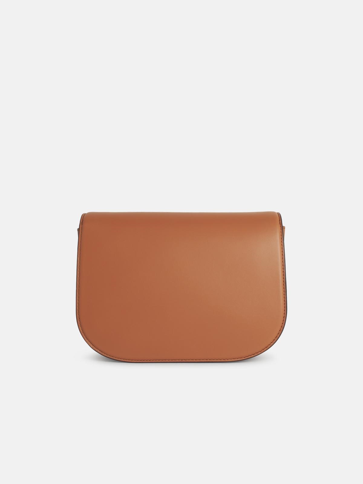 'SFERA' SMALL BROWN LEATHER CROSSBODY BAG - 3