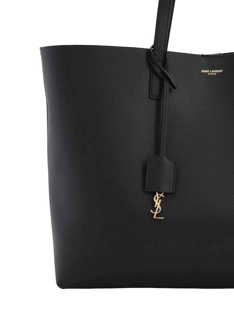 SAINT LAURENT SMOOTH LEATHER TOTE BAG - 6