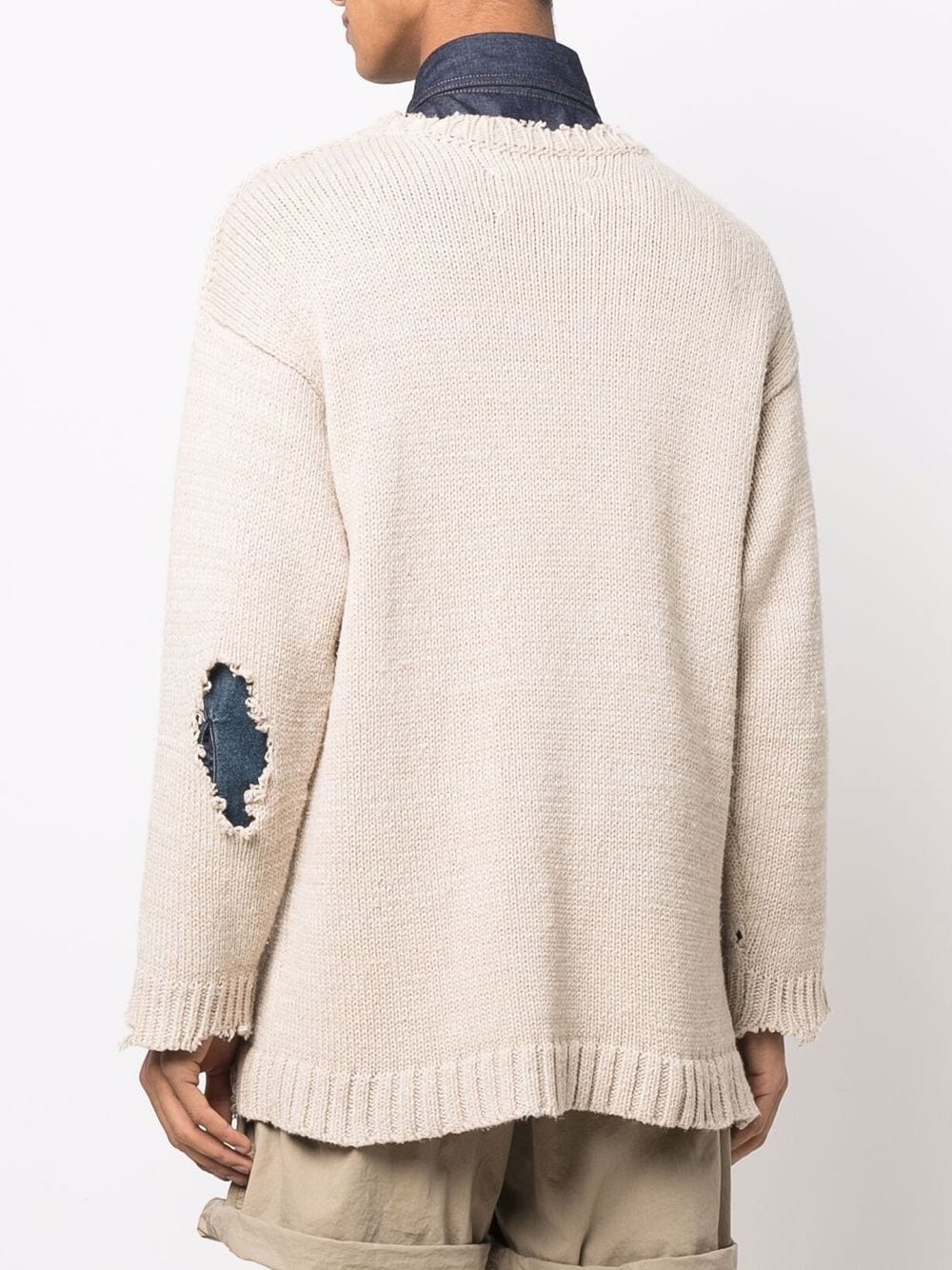 distressed crew neck jumper - 4