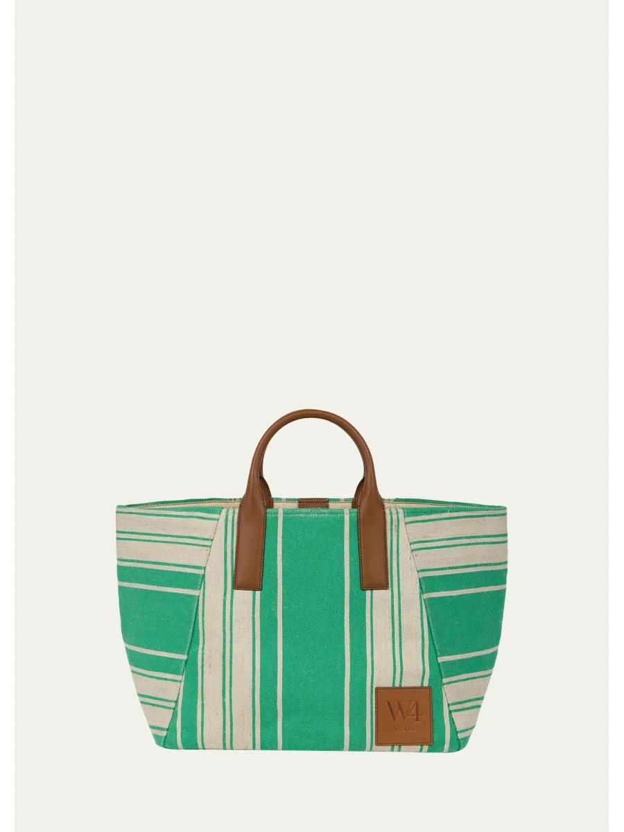 The Riviera Striped Canvas Tote Bag - 1