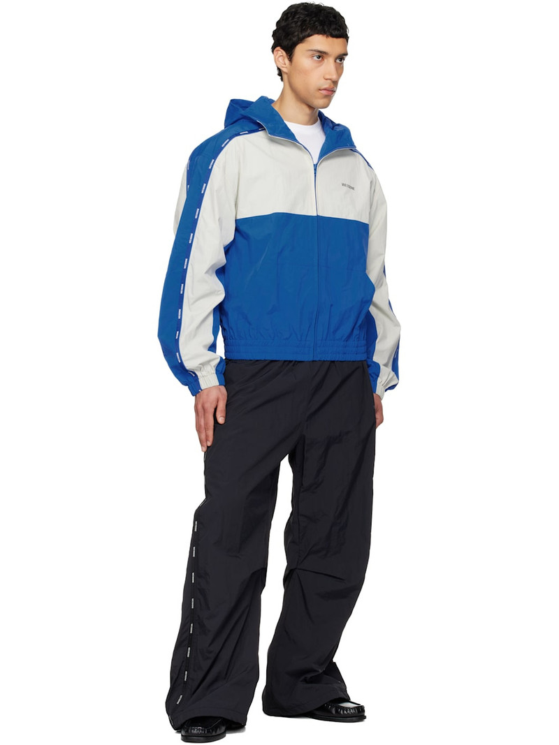 We11done Blue & Gray Logo Tape Track Jacket outlook