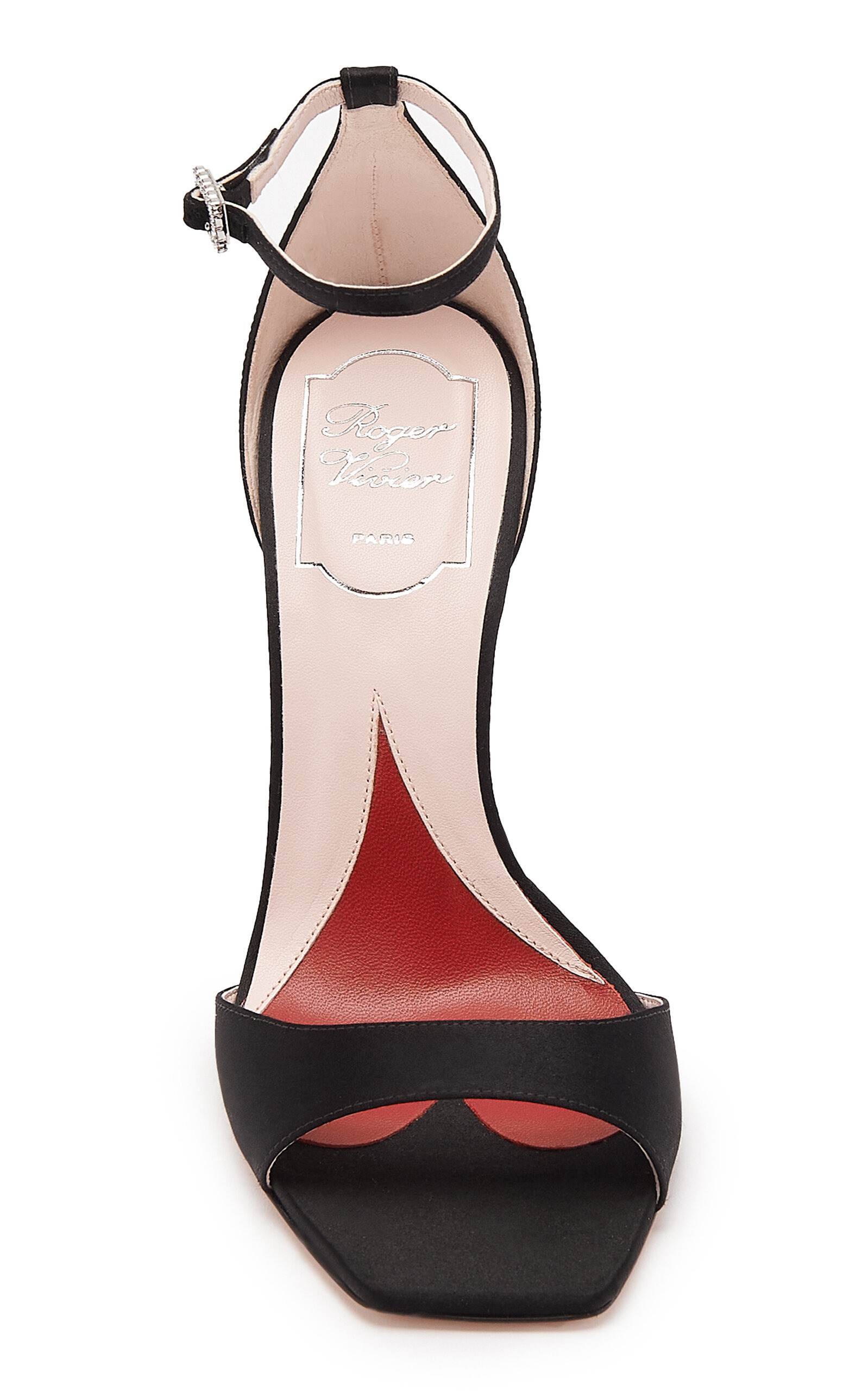 Vivier Marlene Strass-Detail Satin Sandals black - 3