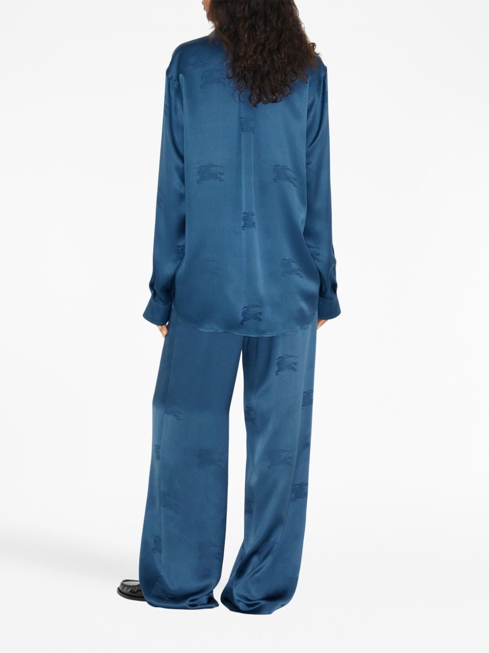 logo-jacquard wide-leg trousers - 4