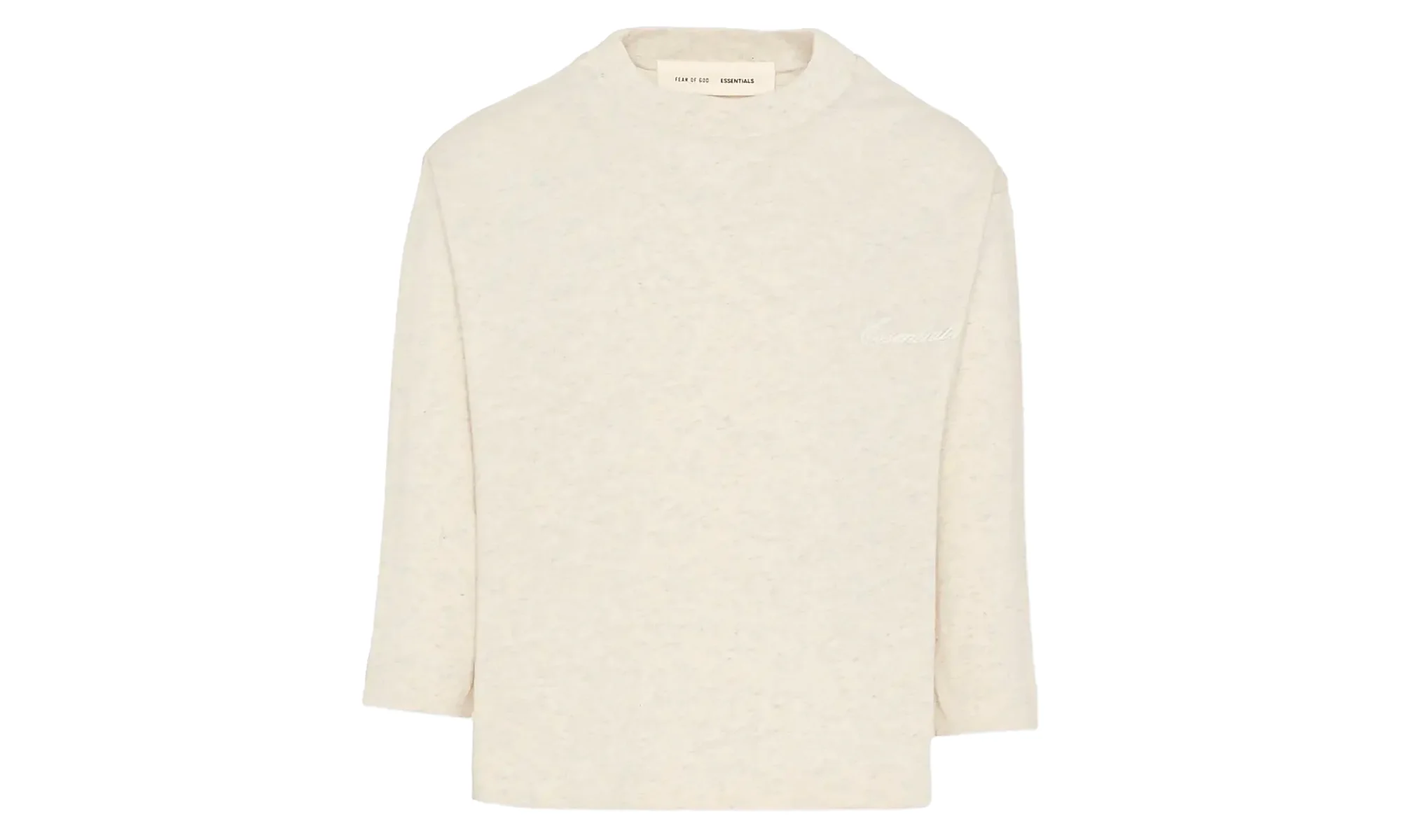 Essentials Embroidered Classic Long Sleeve Tee GS "Oatmeal Heather" 785HO251361K - 1