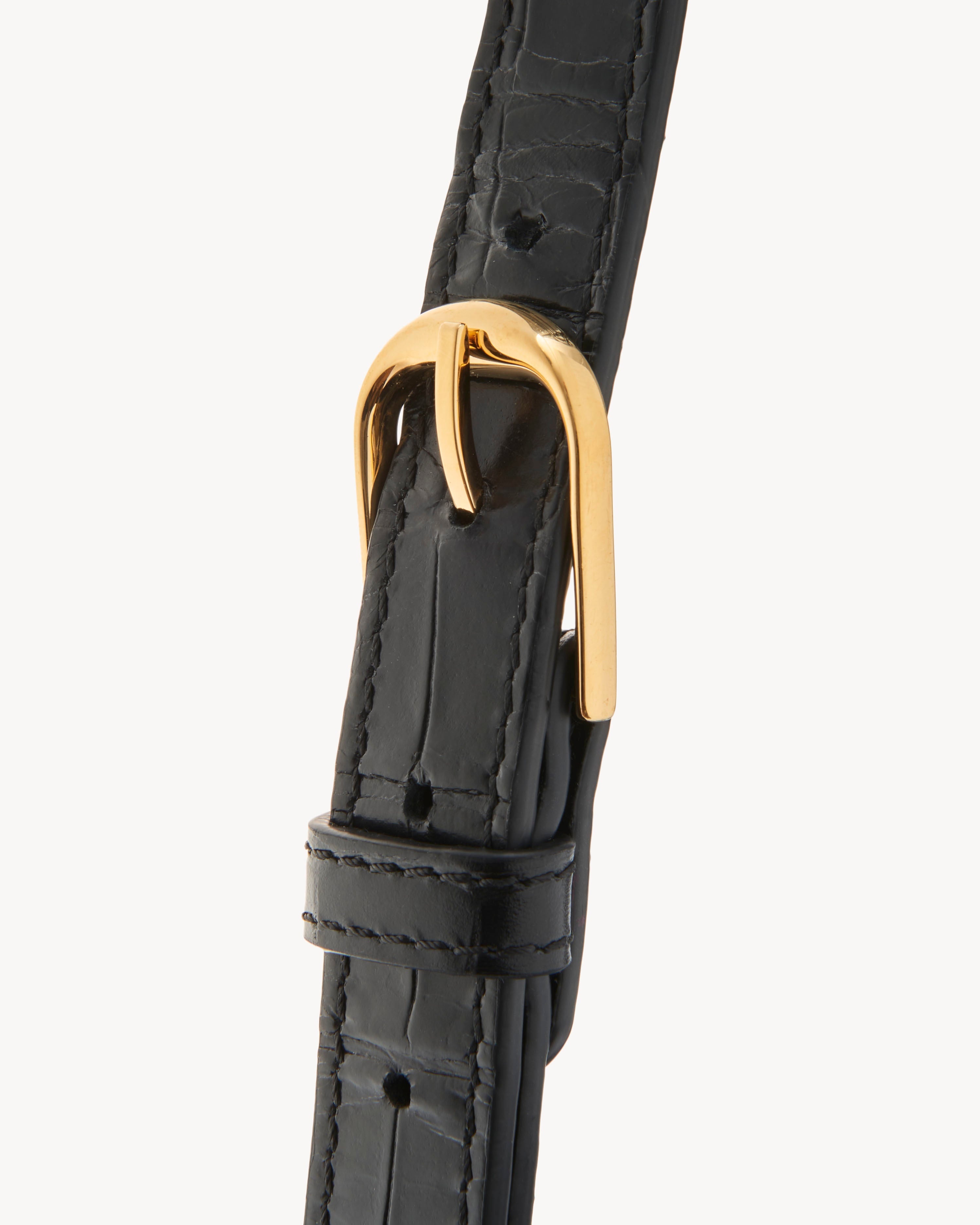 LE ELLIE EMBOSSED CROC SADDLE BAG - 5