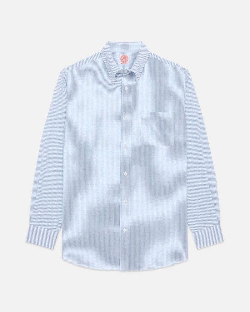 J. PRESS BLUE & WHITE STRIPE SEERSUCKER SPORT SHIRT outlook
