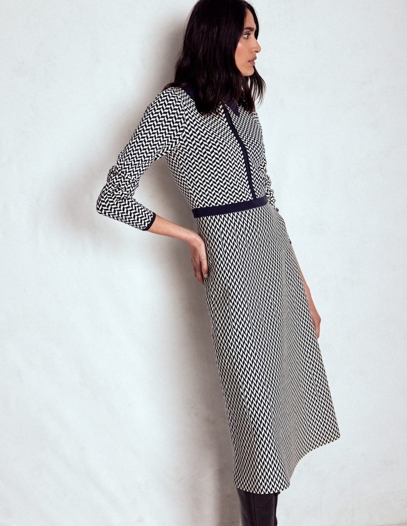Fiona Chevron Knitted Dress-Chevron 6