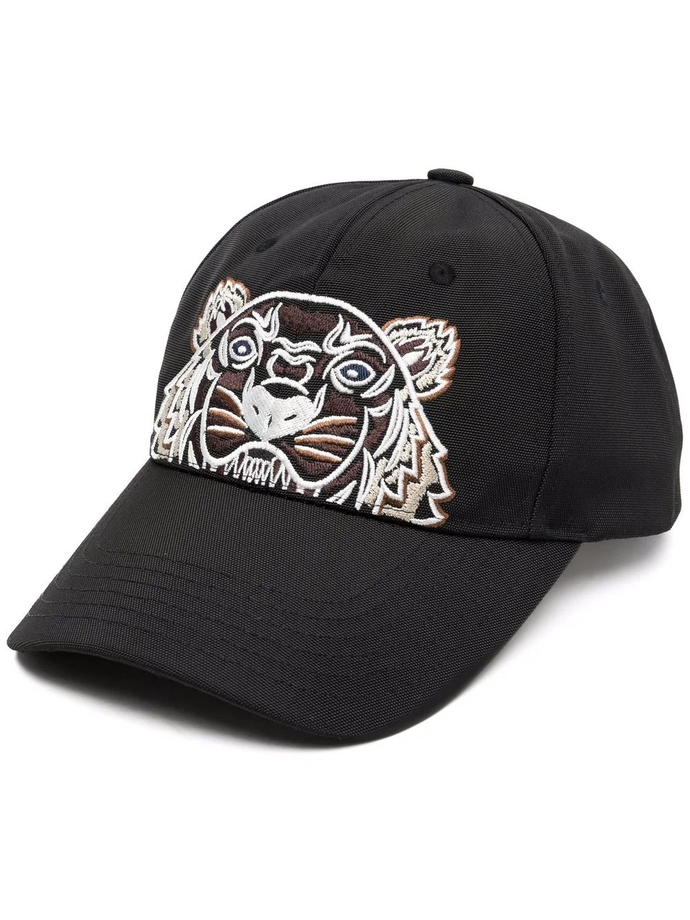 tiger-motif cotton baseball cap - 1