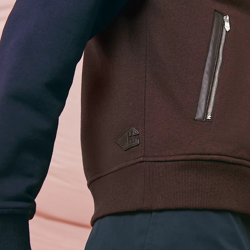 Varsity jacket with leather detail 3