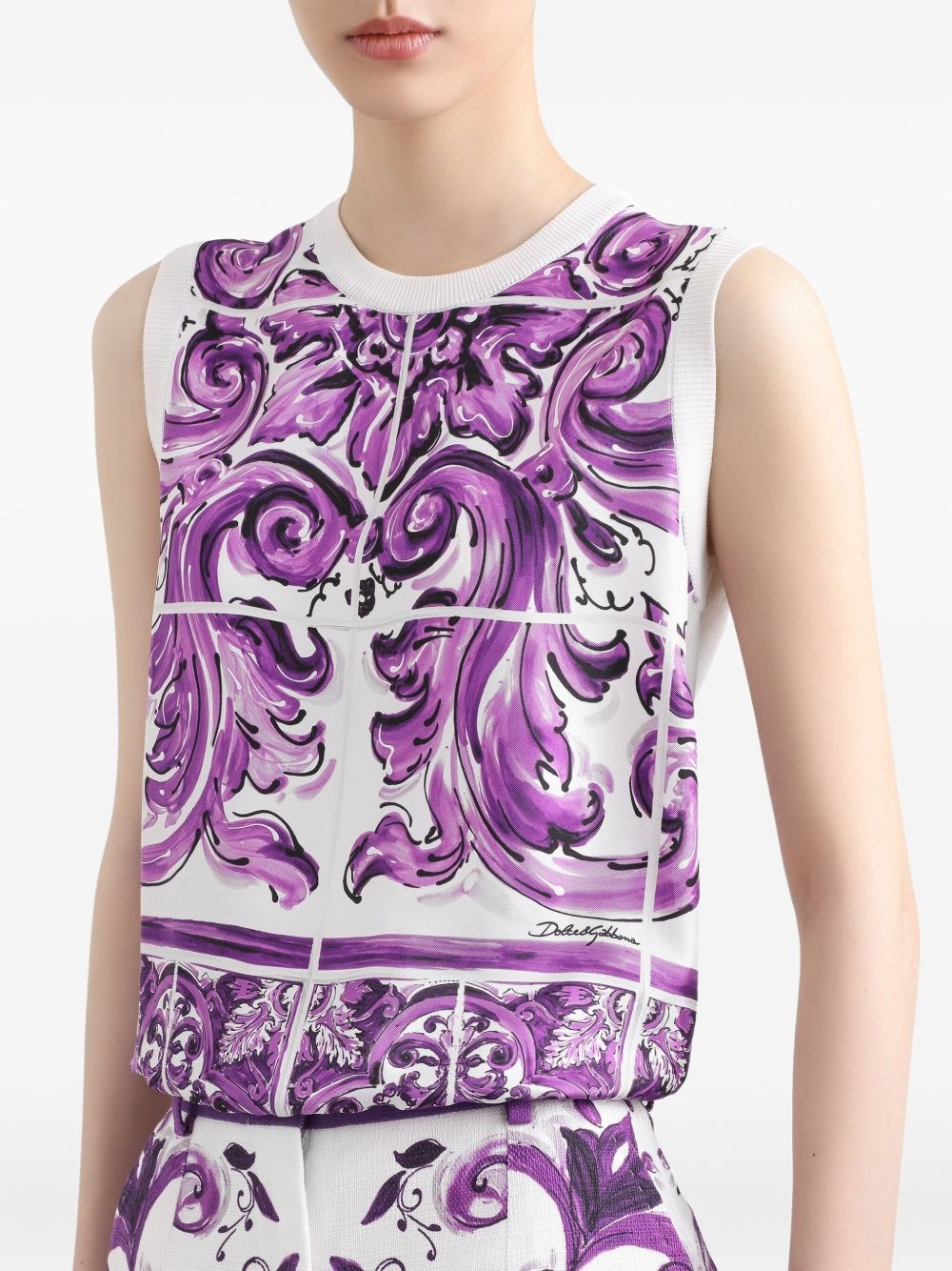 Majolica-print top - 4
